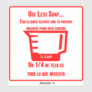 Sticker Lave-linge "Utiliser moins de savon" Revêtement ro