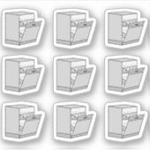 Sticker Lave-vaisselle Laver les vaisselles Corvées Rappel (Devant)