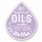 Sticker Lavender Die Cut Essential Oil Drop (Devant)