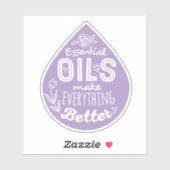Sticker Lavender Die Cut Essential Oil Drop (Feuille)