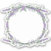 Sticker Lavender Eucalyptus violet aquarelle roses (Devant)