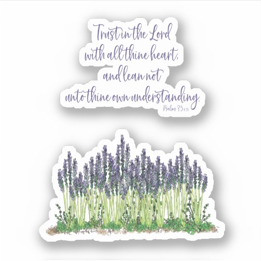 Sticker Lavender Garden Design. Un verset encourageant. (Devant)