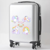 Sticker Lavender rose blanc unicorne Contour (Sur valise)