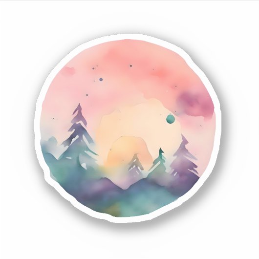 Sticker L'avènement de l'aube : éveil alpin (Devant)