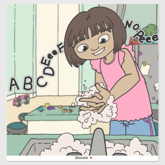 Sticker Laver les mains (Feuille)