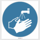 Sticker Laver votre signe mains (Feuille)