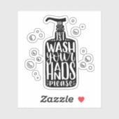 Sticker Lavez-Vous Les Mains, S'Il Vous Plaît (Feuille)