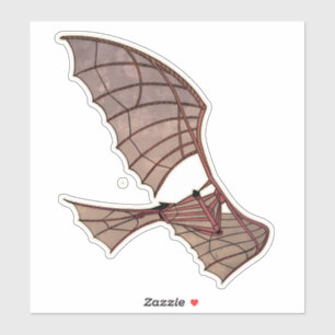 Sticker L'avion de la machine volante de Leonardo Da Vinci