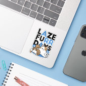 Sticker Laze Furr Days - Cute Lazy Cats Design (Ordinateur portable avec iPhone)