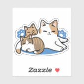 Sticker Laze Furr Days - Cute Lazy Cats Design (Feuille)