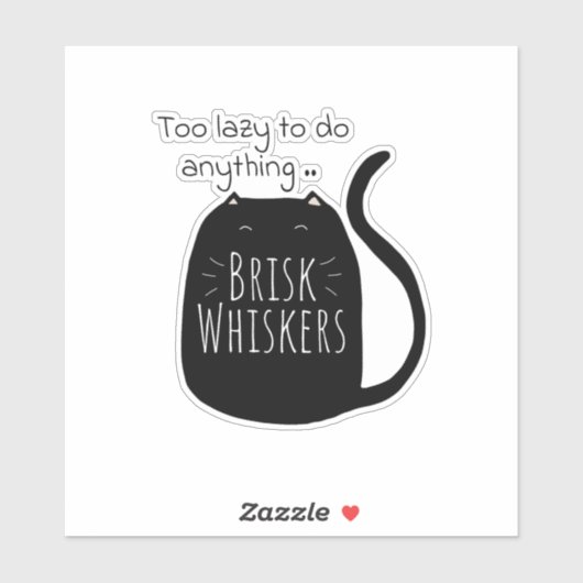 Sticker Lazy black cat  (Feuille)