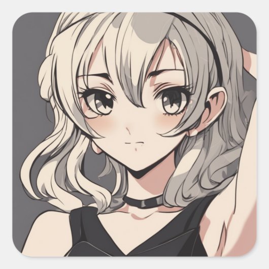 Sticker LBD Anime vintage - Design élégant (Devant)