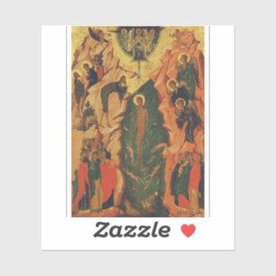 Sticker Le baptême de Jésus-Christ icône byzantine