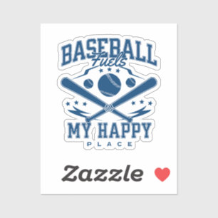 Sticker Le baseball alimente mon endroit heureux
