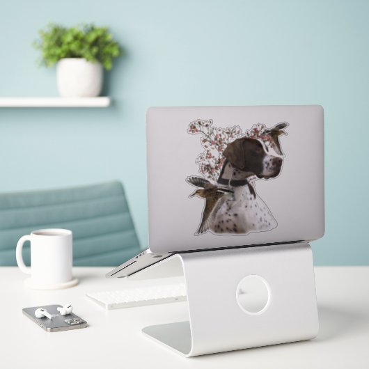 Sticker Le beau pointeur dans le champ (Ordinateur portable sur le bureau)