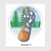 Sticker Le Bigfoot Snowboard Sur Les Pistes (Feuille)
