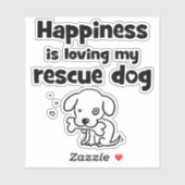 Sticker Le Bonheur, c'est l'amour de mon chien Secourt (Feuille)