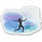 Sticker Le bonheur est... Aquarelle de fusil (Devant)