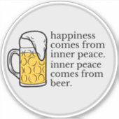 Sticker Le Bonheur Est Bière Drôle Citation Word Art (Devant)