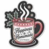 Sticker Le Bonheur Est Fait Maison Fête De Noël (Devant)