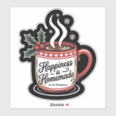 Sticker Le Bonheur Est Fait Maison Fête De Noël (Feuille)