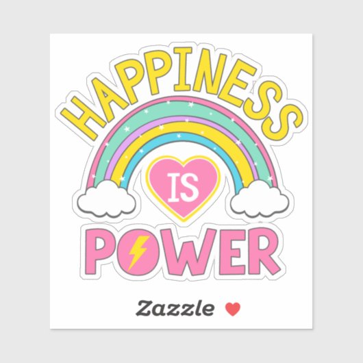 Sticker Le bonheur est Power Rainbow (Feuille)