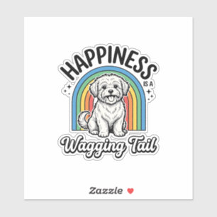 Sticker Le bonheur est un design pour amoureux de chiens à