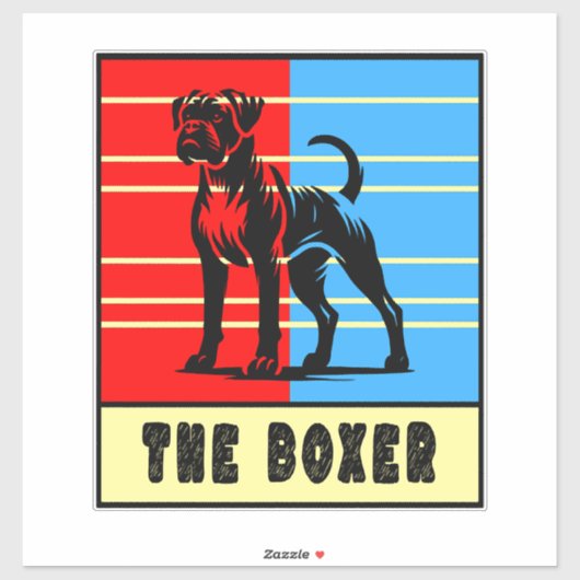 Sticker Le Boxer - Chien Fort (Feuille)