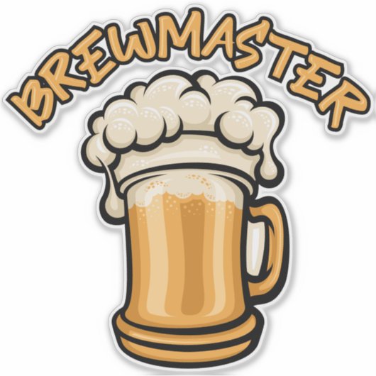 Sticker Le Brewmaster a besoin d'une bière (Devant)