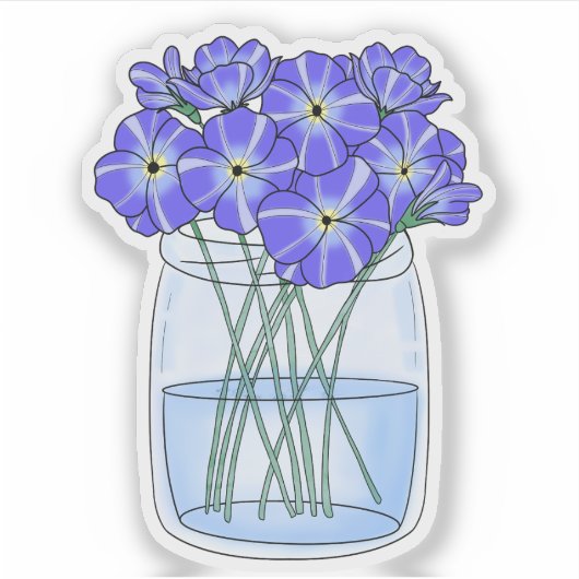 Sticker Le cadeau de Xaden - Violettes dans un pot - Quatr (Devant)