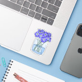 Sticker Le cadeau de Xaden - Violettes dans un pot - Quatr (Ordinateur portable avec iPhone)