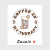 Sticker Le café est ma thérapie Rétro (Feuille)