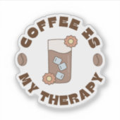 Sticker Le café est ma thérapie Rétro (Devant)