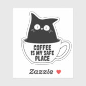 Sticker Le Café Est Mon Refuge (Feuille)