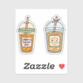 Sticker Le café glacé est le carburant des enseignants | C (Feuille)