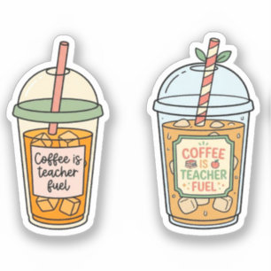 Sticker Le café glacé est le carburant des enseignants   C