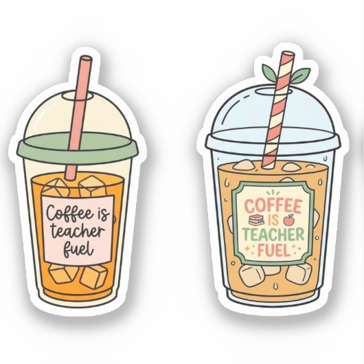 Sticker Le café glacé est le carburant des enseignants | C (Recto)