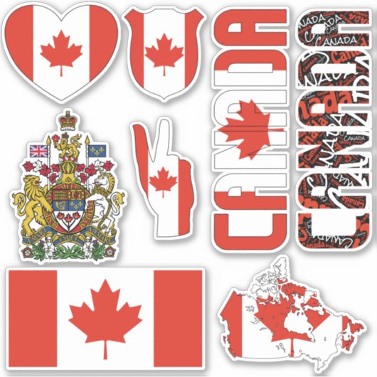 Sticker Le Canada Extraordinaire forme les symboles nation (Devant)