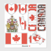 Sticker Le Canada Extraordinaire forme les symboles nation (Feuille)