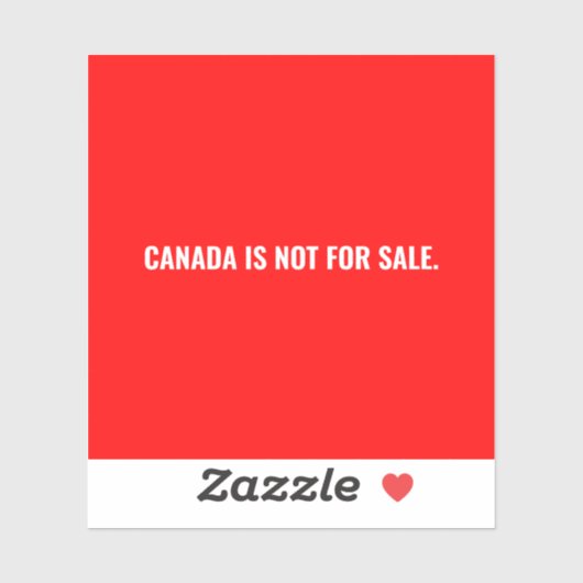 Sticker Le Canada n'est pas à vendre typographie minimalis (Feuille)