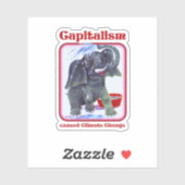 Sticker Le capitalisme a causé le changement climatique (Feuille)