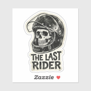 Sticker Le Casque Vintage Skull Biker du Dernier Cavalier