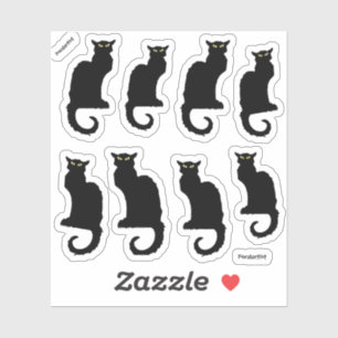 Sticker Le Chat Noir, 8 Chats Noirs