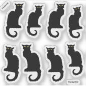 Sticker Le Chat Noir, 8 Chats Noirs (Devant)