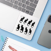 Sticker Le Chat Noir, 8 Chats Noirs (Ordinateur portable avec iPhone)