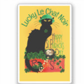 Sticker Le Chat Noir Clover St. Patrick's Day (Recto)