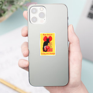 Sticker Le Chat Noir Cœur Bonbons Saint-Valentin