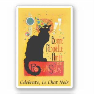 Sticker Le Chat Noir Fête de la Nouvelle Année