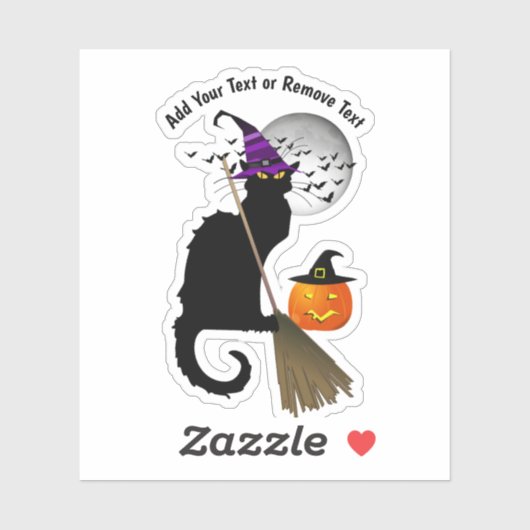 Sticker Le Chat Noir Halloween Witch (Feuille)