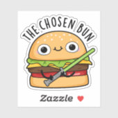 Sticker Le Chosen Bun Funny Food Warrior Bun Pun (Feuille)